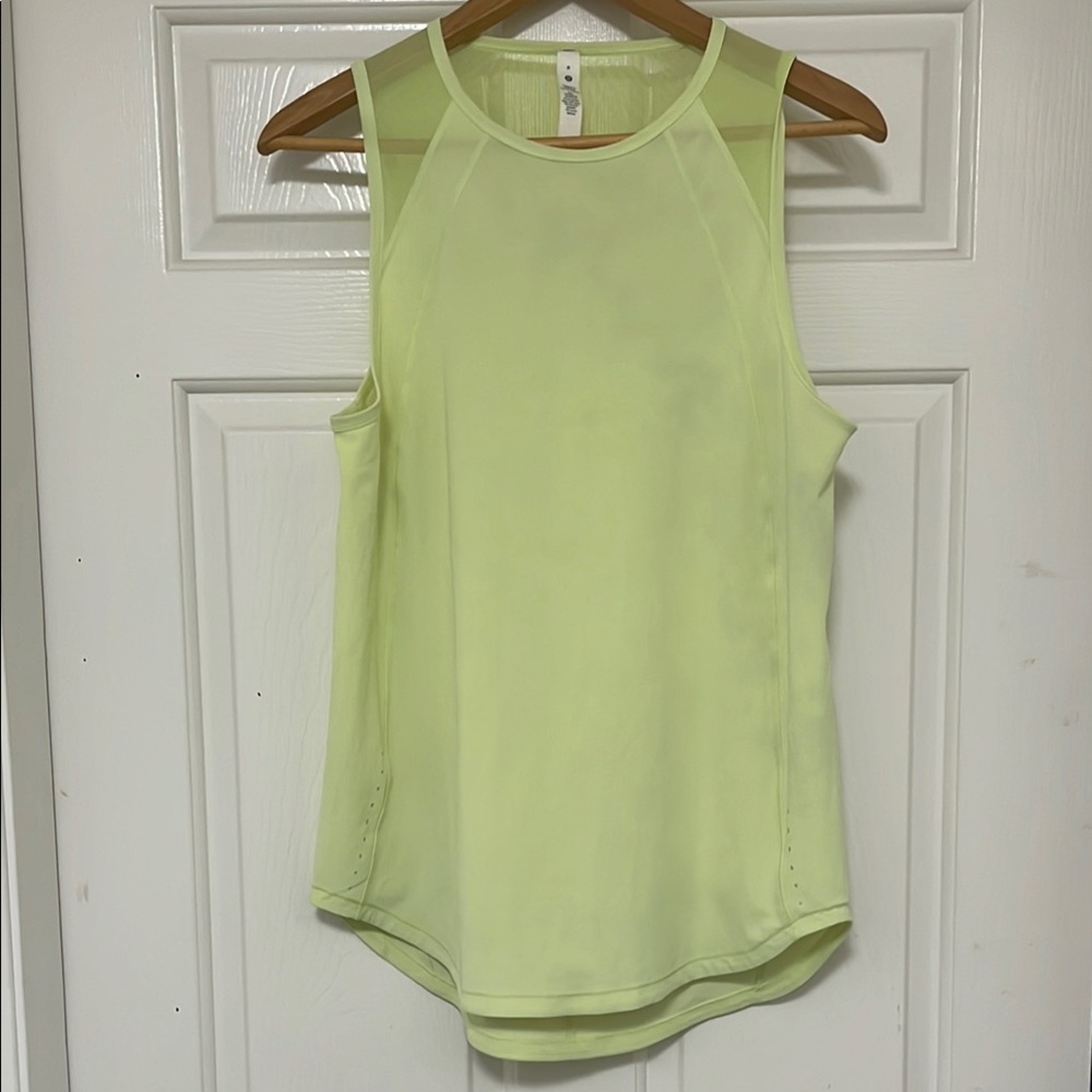 Lululemon Sculpt Lime Green Tank Top with mesh